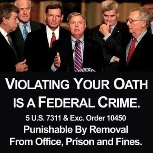 Violating your oath is a federal crime. 5 U.S.C. 7311 and Executive Order 10450.